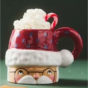 Anthropologie Isabela Dos Santos Cozy Santa Claus Stoneware Coffee Tea Mug NWT